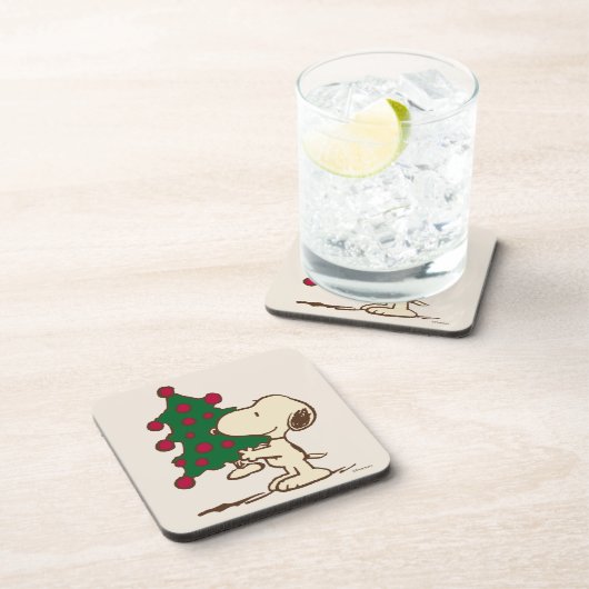 Erdnüsse | Snoopy Weihnachtsbaum Getränkeuntersetzer (Rechte Seite)