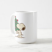 Erdnüsse | Snoopy Weihnachtsbaum Kaffeetasse (Vorderseite Links)