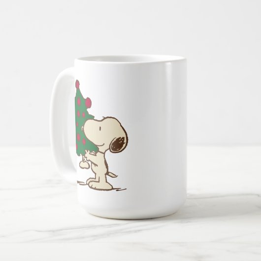 Erdnüsse | Snoopy Weihnachtsbaum Kaffeetasse (Vorderseite Links)