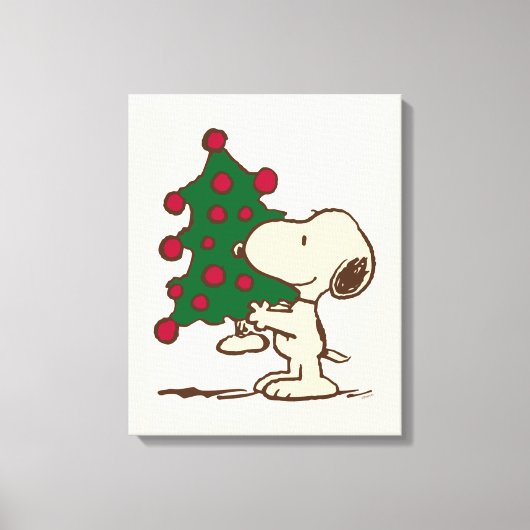 Erdnüsse | Snoopy Weihnachtsbaum Leinwanddruck (Vorderseite)