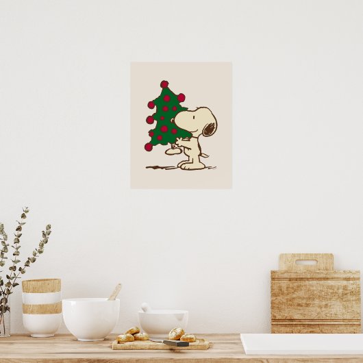 Erdnüsse | Snoopy Weihnachtsbaum Poster (Küche)