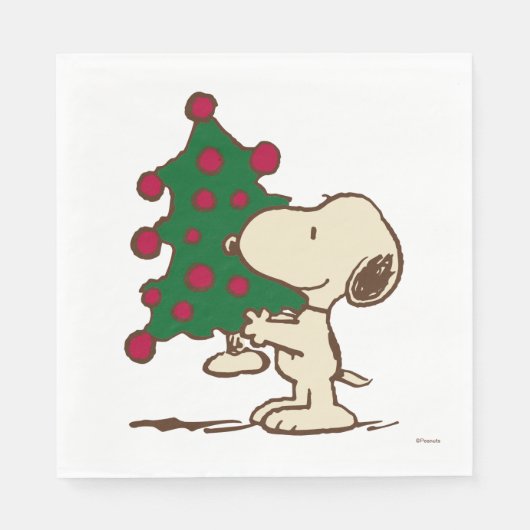 Erdnüsse | Snoopy Weihnachtsbaum Serviette (Vorderseite)