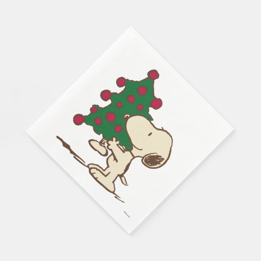 Erdnüsse | Snoopy Weihnachtsbaum Serviette (Ecke)