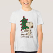 Erdnüsse | Snoopy Weihnachtsbaum Tri-Blend Shirt (Vorderseite)