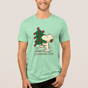 Erdnüsse Snoopy Weihnachtsbaum Tri-Blend Shirt
