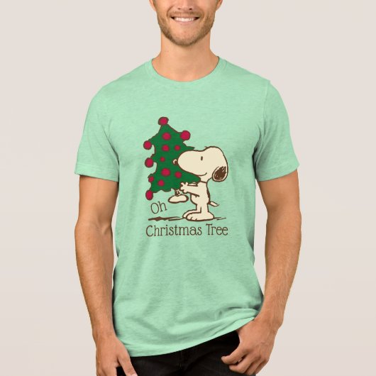 Erdnüsse | Snoopy Weihnachtsbaum Tri-Blend Shirt (Vorderseite)