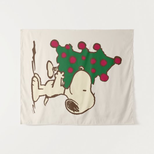 Erdnüsse | Snoopy Weihnachtsbaum Wandteppich (Vorderseite (Horizontal))