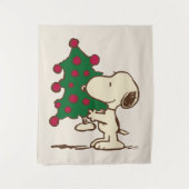 Erdnüsse | Snoopy Weihnachtsbaum Wandteppich (Vorderseite)