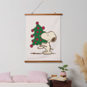 Erdnüsse | Snoopy Weihnachtsbaum Wandteppich Mit Holzrahmen (Schlafzimmer)