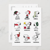 Erdnüsse | Snoopy Weihnachtsfeiertage Moods Feiertagspostkarte (Vorne/Hinten)