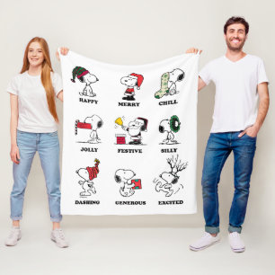 Erdnüsse   Snoopy Weihnachtsfeiertage Moods Fleecedecke
