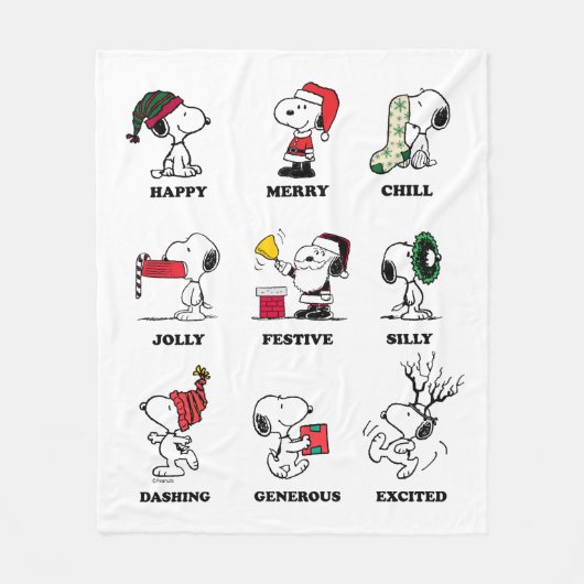 Erdnüsse | Snoopy Weihnachtsfeiertage Moods Fleecedecke (Vorderseite)