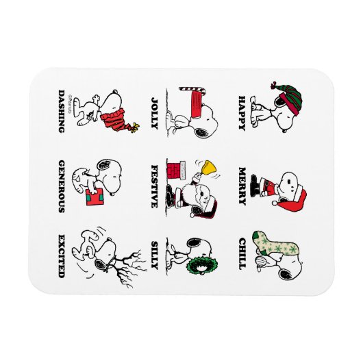 Erdnüsse | Snoopy Weihnachtsfeiertage Moods Magnet (Horizontal)