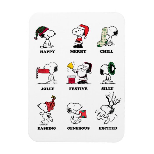 Erdnüsse | Snoopy Weihnachtsfeiertage Moods Magnet (Vertikal)