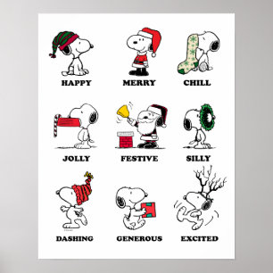 Erdnüsse   Snoopy Weihnachtsfeiertage Moods Poster
