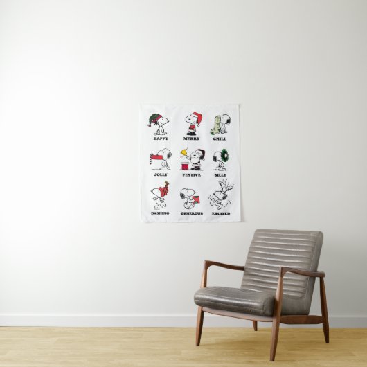 Erdnüsse | Snoopy Weihnachtsfeiertage Moods Wandteppich (Beispiel)