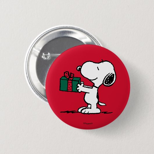 Erdnüsse | Snoopy Weihnachtsgeschenk Button (Vorne & Hinten)