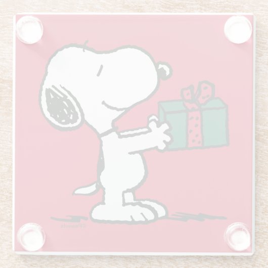 Erdnüsse | Snoopy Weihnachtsgeschenk Glasuntersetzer (Rückseite)