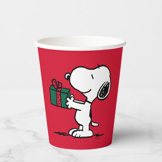 Erdnüsse | Snoopy Weihnachtsgeschenk Pappbecher (Vorderseite)