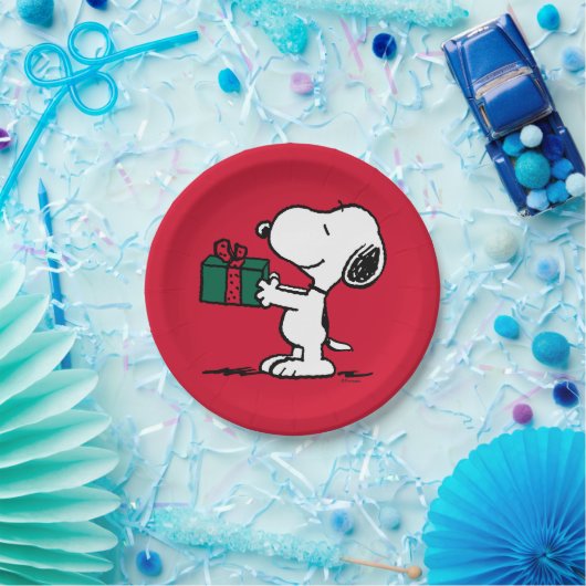 Erdnüsse | Snoopy Weihnachtsgeschenk Pappteller (Party)