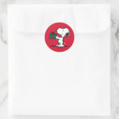 Erdnüsse | Snoopy Weihnachtsgeschenk Runder Aufkleber (Tasche)