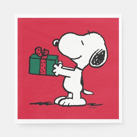 Erdnüsse | Snoopy Weihnachtsgeschenk Serviette (Vorderseite)