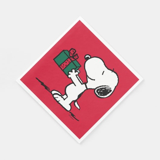 Erdnüsse | Snoopy Weihnachtsgeschenk Serviette (Ecke)