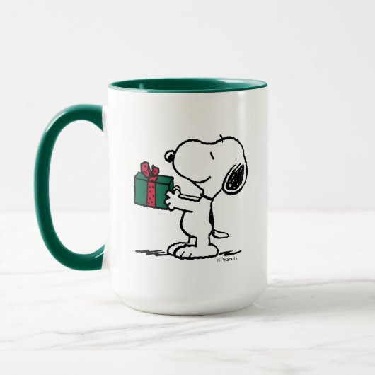 Erdnüsse | Snoopy Weihnachtsgeschenk Tasse (Links)