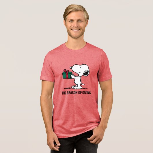 Erdnüsse | Snoopy Weihnachtsgeschenk Tri-Blend Shirt (Vorderseite voll)