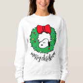 Erdnüsse | Snoopy Weihnachtskranz & Bow Sweatshirt (Vorderseite)