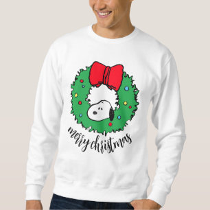 Erdnüsse Snoopy Weihnachtskranz & Bow Sweatshirt