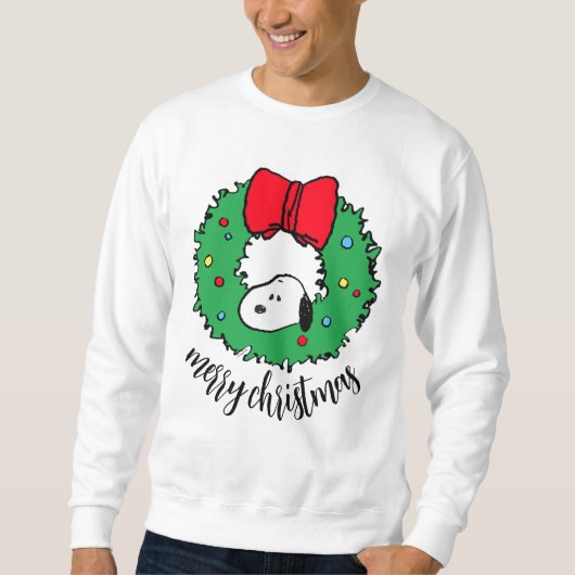 Erdnüsse | Snoopy Weihnachtskranz & Bow Sweatshirt (Vorderseite)