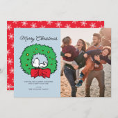 Erdnüsse | Snoopy Weihnachtskranz Feiertagskarte (Vorne/Hinten)