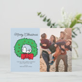 Erdnüsse | Snoopy Weihnachtskranz Feiertagskarte (Stehend Vorderseite)