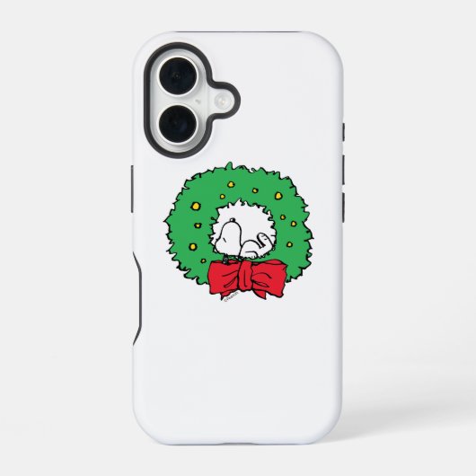 Erdnüsse | Snoopy Weihnachtskranz iPhone 16 Hülle (Rückseite)