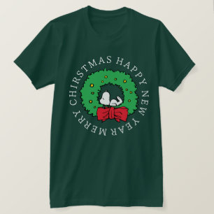 Erdnüsse   Snoopy Weihnachtskranz T-Shirt