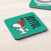 Erdnüsse | Snoopy Winter Beanie Cap Getränkeuntersetzer (Linke Seite)