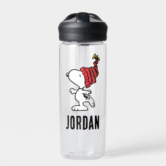 Erdnüsse | Snoopy Winter Beanie Cap | Name hinzufü Trinkflasche (Vorderseite)