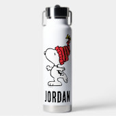 Erdnüsse | Snoopy Winter Beanie Cap | Name hinzufü Trinkflasche (Vorderseite)