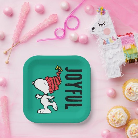 Erdnüsse | Snoopy Winter Beanie Cap Pappteller (Party)