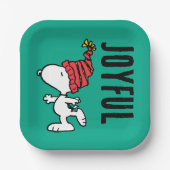 Erdnüsse | Snoopy Winter Beanie Cap Pappteller (Vorderseite)