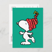 Erdnüsse | Snoopy Winter Beanie Cap Postkarte (Vorne/Hinten)