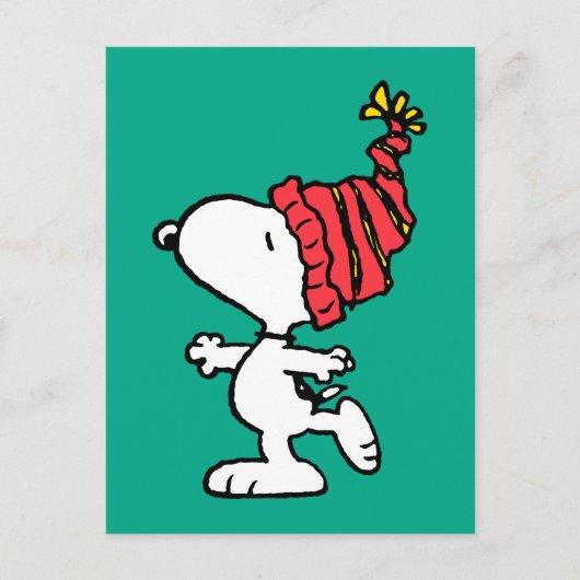 Erdnüsse | Snoopy Winter Beanie Cap Postkarte (Vorderseite)