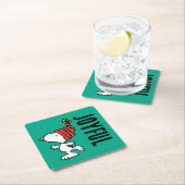 Erdnüsse | Snoopy Winter Beanie Cap Rechteckiger Pappuntersetzer (Vor Ort)