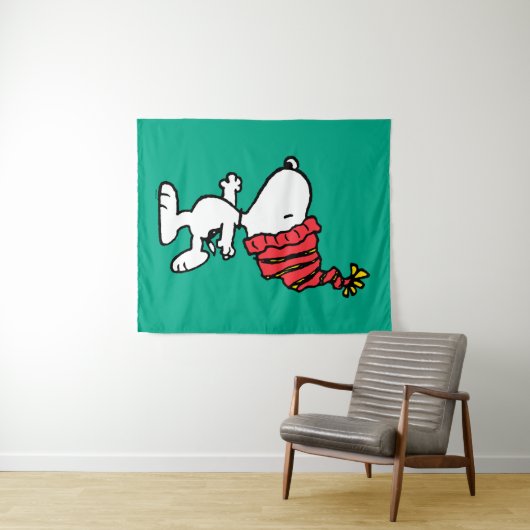 Erdnüsse | Snoopy Winter Beanie Cap Wandteppich (Beispiel (Horizontal))