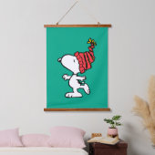 Erdnüsse | Snoopy Winter Beanie Cap Wandteppich Mit Holzrahmen (Schlafzimmer)