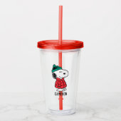 Erdnüsse | Snoopy Winter Coat & Hat Acryltrinkbecher (Vorderseite)