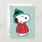 Erdnüsse | Snoopy Winter Coat & Hat Feiertagspostkarte (Vorne/Hinten)