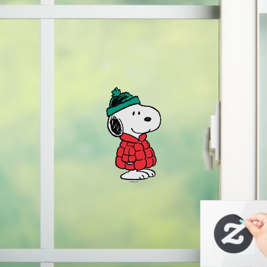 Erdnüsse | Snoopy Winter Coat & Hat Fensteraufkleber (Zuhause)