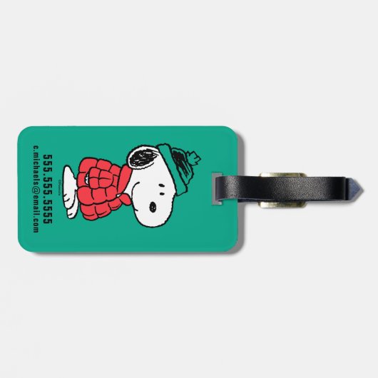 Erdnüsse | Snoopy Winter Coat & Hat Gepäckanhänger (Rückseite horizontal)